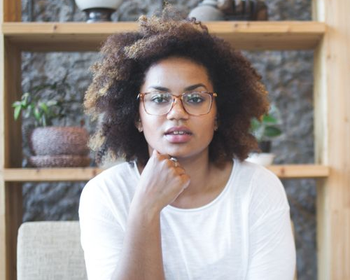 woman looking forward